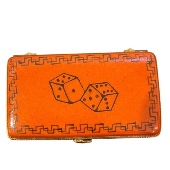 Vintage & Rare Limoges 1950s Gambler's Dice Trinket Box - Picture 1 of 6